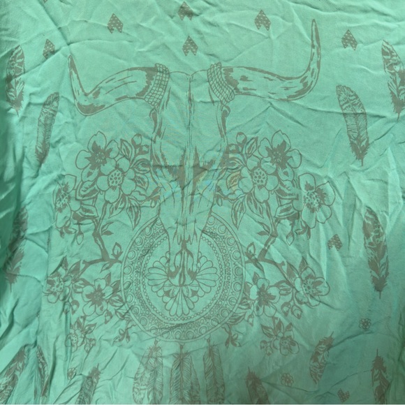 Spell & the Gypsy Collective Skull Tribe Kimono Turquoise - RARE Spell Designs - Picture 12 of 13